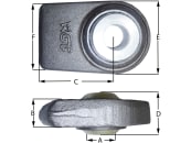 Anschweißende Kat. 1/2 Ø x B 22,1; 28,4 x 45 mm, gerade, mit Kreuzborhung, für Unterlenker Anschweißende Kat. 1/2 Ø x B 22,1; 28,4 x 45 mm, gerade, mit Kreuzborhung, für Unterlenker