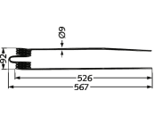 Schwaderzinken 567 x 92 x 9 mm für Deutz-Fahr Kreiselschwader 