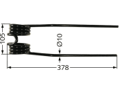 Kreiselheuerzinken links/rechts 378 x 105 x 10 mm für Deutz-Fahr Hydro, Hydro Super, Vicon Fanex 