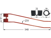 Schwaderzinken 540 x 91 x 9 mm für Fella Kreiselschwader 