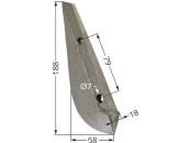 Industriehof® Säschar 18 x 188 x 58 mm, 2-Loch für Isaria 6000, 6050, 99.IS-02 