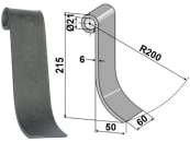 Industriehof® Schlegelmesser 215 x 60 x 6 mm, Bohrung 21 mm, für Holmer, Ropa, IND-83 