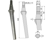 Industriehof® Kreiseleggenzinken links/rechts, 345 mm, M 20 x 1,5, Ø Schaft 26 mm für Forigo-Roteritalia, RH11A 