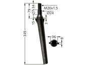 Industriehof® Kreiseleggenzinken links/rechts, 345 mm, M 20 x 1,5 für Celli, Perugini, RH-11 F 