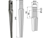 Industriehof® Kreiseleggenzinken links/rechts, 240 mm, Bohrung 10,5 mm für Pegoraro, RH-25 