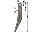 Industriehof® Kreiseleggenzinken links/rechts, 335 mm, Bohrung 16 mm für Amazone, RH-51 