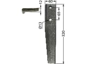 Industriehof® Kreiseleggenzinken rechts 60 x 320 x 12 mm, Bohrung 13 mm für Breviglieri, Schmotzer, RH-58 R 