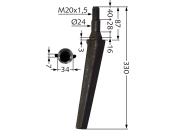 Industriehof® Kreiseleggenzinken links/rechts, 330 mm, M 20 x 1,5 für Fliegl, RH-7SP 