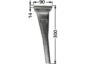 Industriehof® Kreiseleggenzinken links 90 x 300 x 14 mm, Bohrung 17 mm für Moreni, Sicma, RH-71-L 