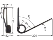 Industriehof® Striegelzinken 220 x 7 mm für Nodet und Kuhn Saatstriegel AS, BSV 6, GC, GC2 300, GC2 400, 10.ST-NO2 