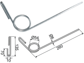 Industriehof® Striegelzinken 260 x 6 mm für Saatstriegel Stegsted, 10.ST-270 