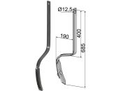 Industriehof® Spurlockerzinken 685 x 12 x 32 mm mit Schar, für universal, 10.5004/1 