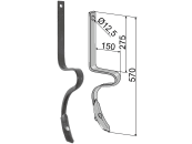 Industriehof® Spurlockerzinken 570 x 10 x 32 mm mit Schar, für Amazone, 10.5015/1 