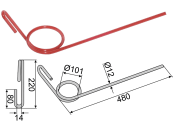 Industriehof® Striegelzinken 480 x 12 mm für Amazone/BBG, Doublet Record, Evers Agro, Horsch, Kverneland, Väderstad, 1000STE 