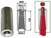 Industriehof® Einschweißbuchse Ø innen 36,5 mm; 22,5 mm, Ø außen 50 mm, für Zinken mit Gewinde M22, 18100-31 