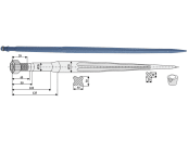 Industriehof® Frontladerzinken 1.100 mm, M 22 x 1,5, spitz, gerade, für Frost, 181110 