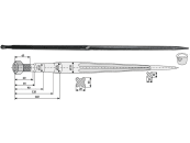 Industriehof® Frontladerzinken 1.400 mm, M 22 x 1,5, spitz, gerade, für Agram, Faucheux, 181300 