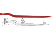 Industriehof® Frontladerzinken 815 mm, M 20 x 1,5, spitz, gekröpft, für Stoll, 18823 