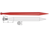 Industriehof® Frontladerzinken 800 mm, M 28 x 1,5, spitz, gerade, für Stoll, 18847 