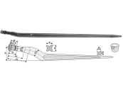 Industriehof® Frontladerzinken 950 mm, M 22 x 1,5, spitz, gekröpft, für Agram, Von der Heide, 18959 