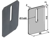 Industriehof® Abstreifer 115 x 90 x 3 mm, Bohrung 60 x 11 mm für Amazone Packerwalzen, 51-A100 