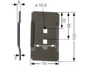 Industriehof® Abstreifer 120 x 70 x 3 mm, Bohrung 10,5 x 10,5 mm für Rau Packerwalzen, 51-R200 