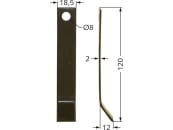 Industriehof® Y-Messer 120 x 18,5 x 2 mm, Bohrung 8 mm, für Agria, Gutbrod, Tornedo, 63-AGR-51 