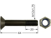 Industriehof® Senkkopfschraube M 12 x 1,75 x 64 - 10.9, für Doppstadt, Epoke, 63-DOP-91 