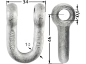 Industriehof® Schäkel gerade, Bohrung 10 mm, für Agria, Epoke, Fischer, Hansa, Votex, 63-HAN-71 