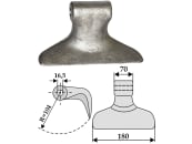 Industriehof® Hammerschlegel Arbeitsbreite 180 mm, Bohrung 16,5 mm, Einbaumaß 70 mm, für Ferri, Rotoram, 63-RM-18 