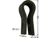 Industriehof® Halter 100 x 38 x 8 mm Bohrung 13,5 mm für Taarup, Tim Rübenroder Schlegel komplett Länge 210 mm (Best. Nr. 10075889), 63-TAA-04 