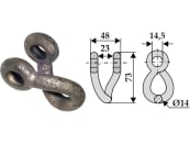 Industriehof® Schäkel gedreht, Bohrung 14,5 mm, für Falc, Gilbers, Herder, Müthing, Noremat, Quivogne, Turner, Votex, 63-TUR-72 