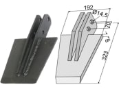 Industriehof® Spaten 323 x 192 x 8 mm, Abstand Bohrungen 192 mm, Bohrung 14,5 mm, für Celli: NY, 631-VAN-02 