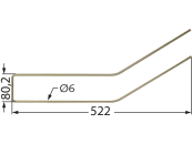 Schwaderzinken 522 x 80,2 x 6 mm für Kuhn Kreiselschwader 