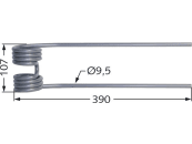 Kreiselheuerzinken links/rechts 390 x 107 x 9,5 mm für Kuhn Kreiselheuer GF 22, 23, 4, 440, 452 