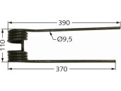 Kreiselheuerzinken rechts 395 x 110 x 9,5 mm für Kuhn Kreiselheuer GF 400, 500, 600, 5000, 6000, 7000, 8000, 10000, 13000, 17000 