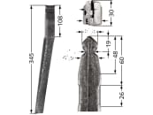 Kreiseleggenzinken links/rechts 19,6 x 345 x 30 mm für Pöttinger 