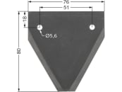 Mörtl Messerklinge Glatt "N336", 80 x 76 x 2 mm, M 002960 für Doppelmesser-Mähbalken Mörtl 