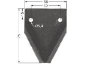 Messerklinge 75 x 58 x 2,0 mm, gezahnt, für Doppelmesser-Mähbalken Mörtl 