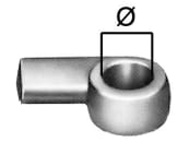 Anschweißöse, Größe 0 - 3, Ø , 80 mm, lang, zum Anschweißen, für Winkelhebel-, Kasten- und Bügelverschlüsse 