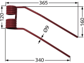 Schwaderzinken 340/365 x 120 x 9 mm rechts für 