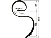 Rasspe Kultizinken L x B x S 550 x 32 x 10 mm, mit Schar 