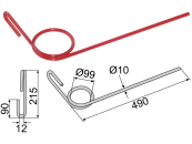 Industriehof® Striegelzinken 490 x 10 mm für Marsk-Stig Saatstriegel, 10.ST-MS1 