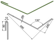 Industriehof® Striegelzinken 490 x 9 mm links für Amazone Saatstriegel, 10.ST-AEL-9 