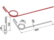 Industriehof® Striegelzinken 480 x 9 mm für Nordsten Saatstriegel, 10.ST-SL-9 