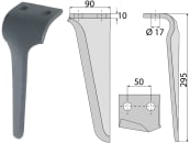 Industriehof® Kreiseleggenzinken links/rechts 90 x 295 x 10 mm, Bohrung 17 mm für Maschio 