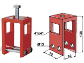 Industriehof® Zinkenhalter 138 x 70 x 62 mm für Spurlockererzinken 40 x 10/40 x 12/40 x 14 mm, Rahmen 60 x 60 mm, universal, 10.6060 