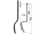 Industriehof® Spurlockerzinken 790 x 10 x 40 mm mit Schar, für universal, 10.5011/1 