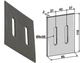 Industriehof® Abstreifer 110 x 95 x 3 mm, Bohrung 50 x 9 mm für Maschio Packerwalzen, 51-M202L 