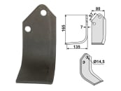 Industriehof® Fräsmesser links/rechts 165 x 80 x 7 mm, Bohrung 14,5 mm für Kuhn 